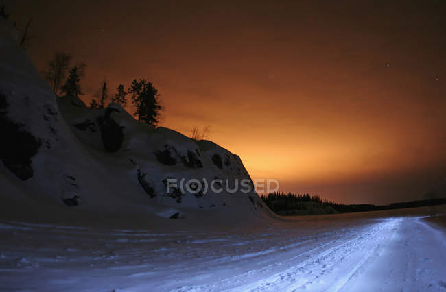 Higway track in snow — Stock Photo