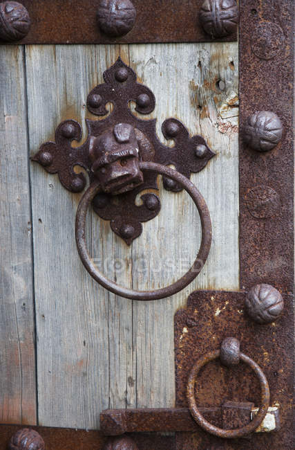Golpeador de puerta oxidado - foto de stock
