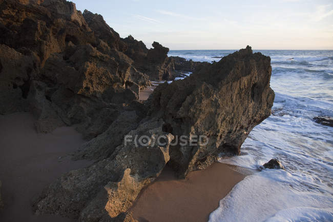 Rocky Beach; Chiclana De La Frontera Spain — стоковое фото