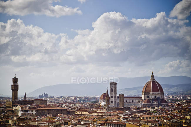 Buildings and dome of church — Stock Photo