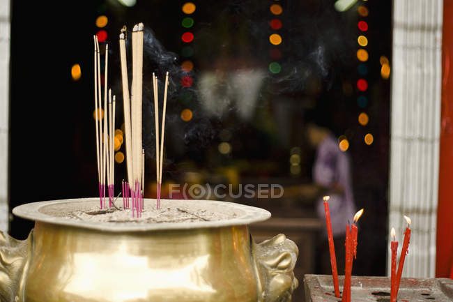 Incense Burns Outside — Stock Photo