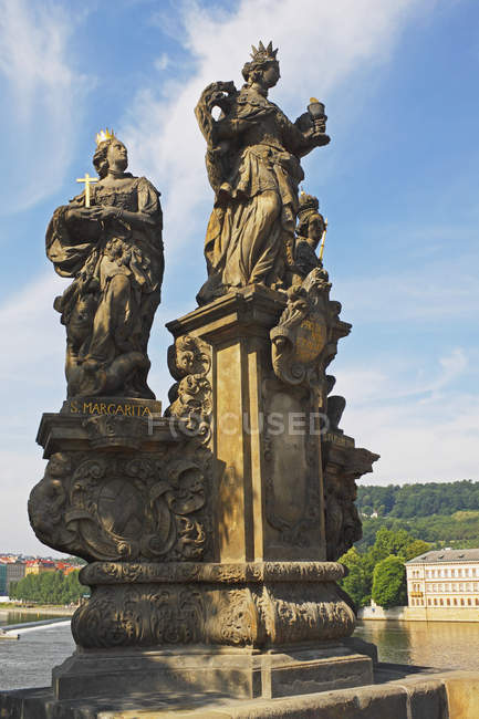 Statua sul Ponte Carlo — Foto stock