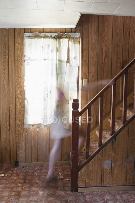 Blurred view of person — Stock Photo