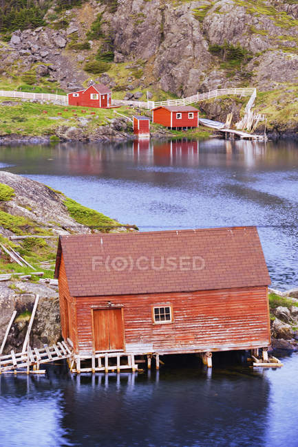 Вид на деревню и гавань — стоковое фото