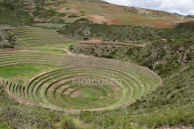 Terrazas agrícolas incas circulares - foto de stock