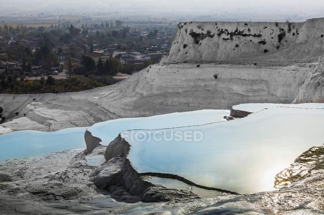 Hot springs and travertines, terraces — Stock Photo