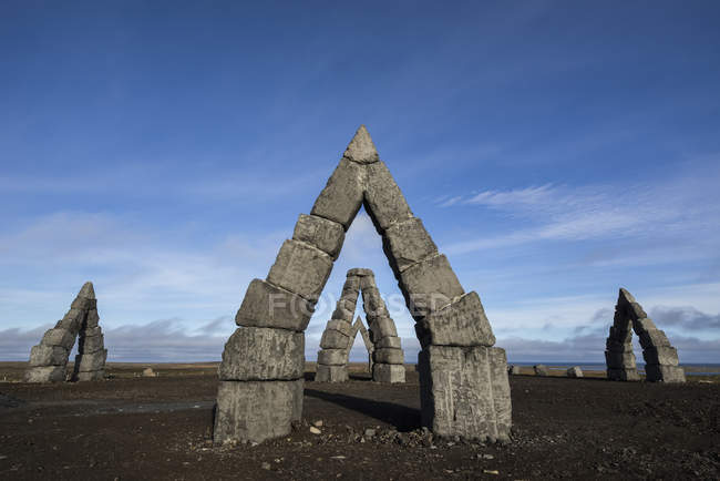 Arctic Stonehenge, noreste de Islandia; Islandia - foto de stock