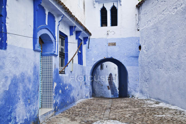 Edifícios pintados azul — Fotografia de Stock