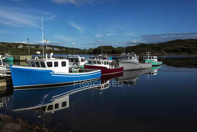 Fishing boats in Inverness Harbour; Cape Breton, Nova Scotia, Canada — Stock Photo