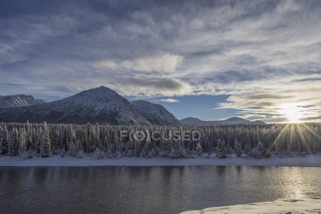 Takhini River on late winter afternoon — Stock Photo