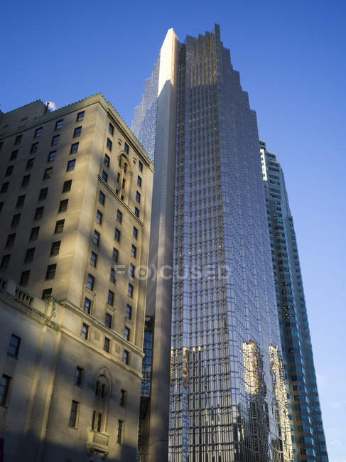 Office buildings at evening — Stock Photo