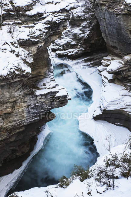 Athabasca Falls in winter — Stock Photo