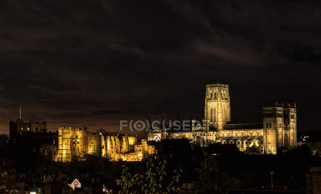 Durham Cathedral illuminated — Stock Photo