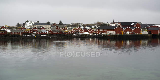 Bâtiments rouges en Norvège — Photo de stock