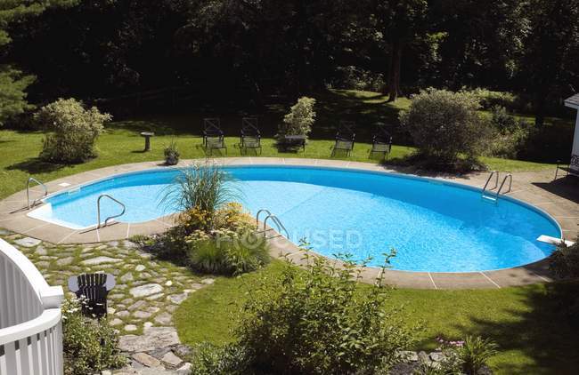 Swimming Pool with lawn — Stock Photo