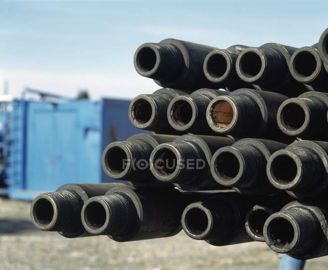 Drilling Drilling Pipes stacked — Stock Photo