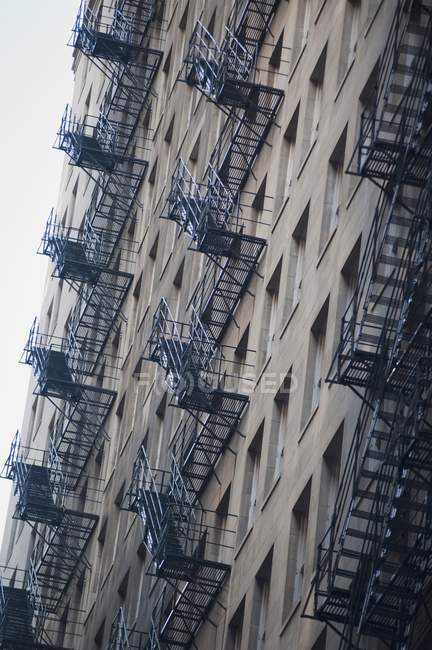 Fire Escapes On Buildings — Stock Photo