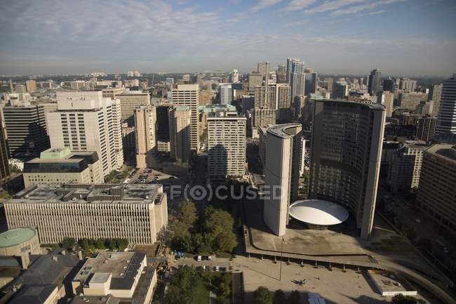 Vista de la ciudad de rascacielos - foto de stock