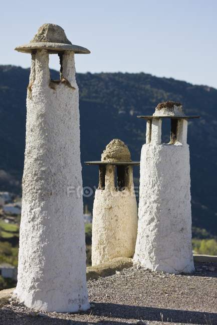 Typical Chimneys On Roofs — Stock Photo