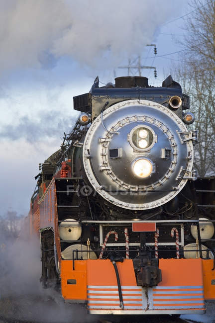 Ретро пар локомотив. Портленд, штат Орегон, США — стокове фото