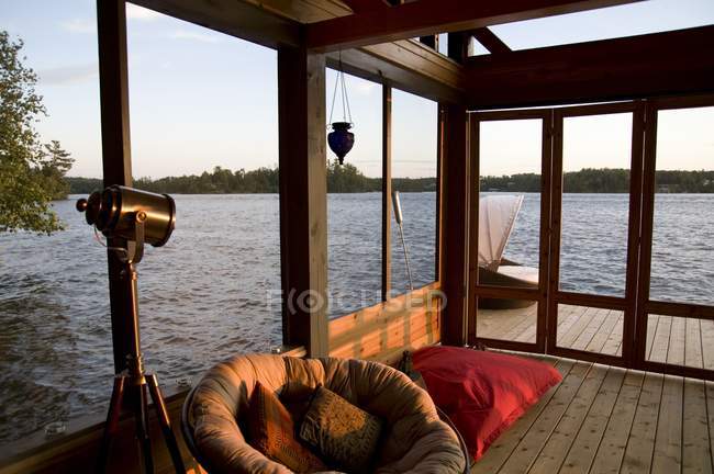 Lounging Chairs On  Dock — Stock Photo