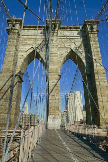 Brooklyn Bridge, New York, Stati Uniti d'America — Foto stock