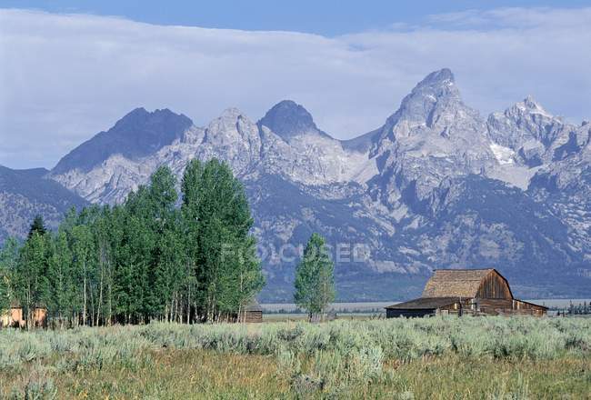 Wooden barns in National Park — Stock Photo