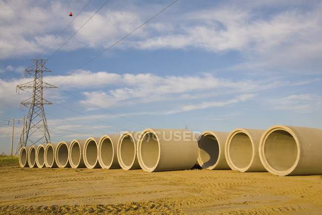 Row Of Sewer Pipes — Stock Photo