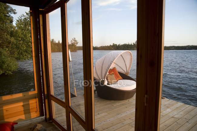 Lounging Chair On Dock — Stock Photo