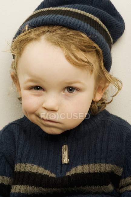 Young Caucasian Boy Making Faces — Stock Photo