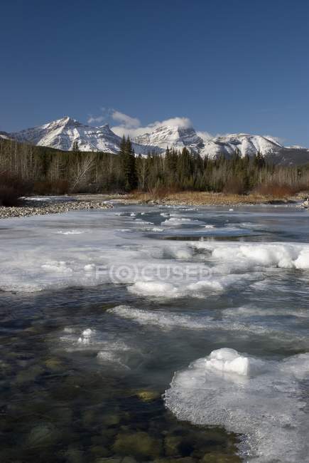 Mountain River derretendo na primavera — Fotografia de Stock