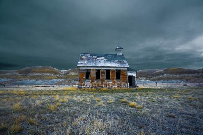 Abandoned Church In Field — Stock Photo