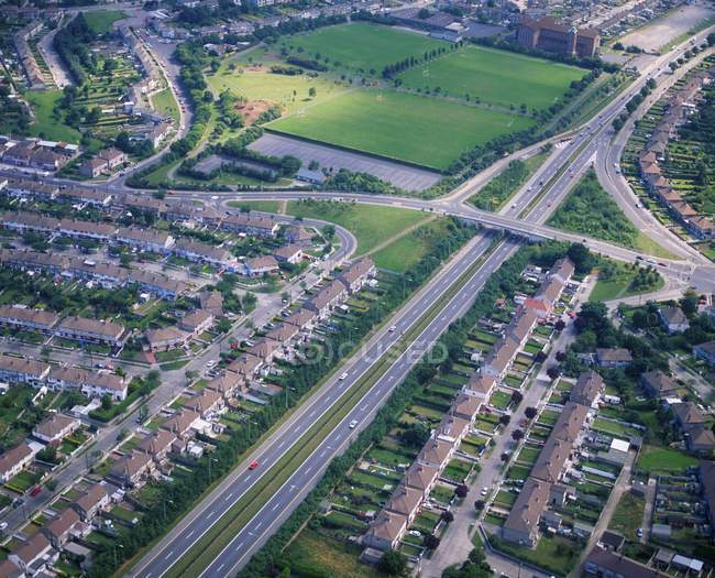 Vista aérea de la autopista M1 - foto de stock