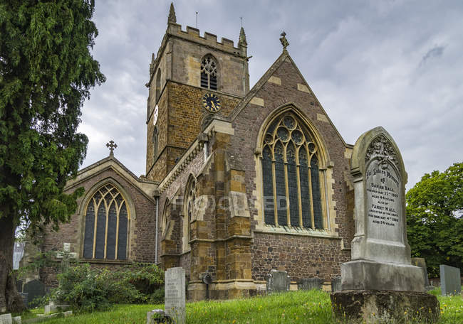 Historic church, St. Luke's Church, in a civil parish in England; Thurnby and Bushby, Leicestershire, England — Stock Photo