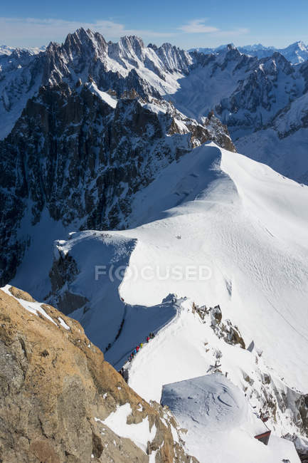 Route Down To The Vallee Blanche, Off-Piste Ski; Chamonix, França — Fotografia de Stock