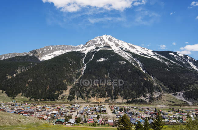 Silverton, a former silver mining camp, and federally designated National Historic Landmark District; Silverton, Colorado, United States of America — Stock Photo