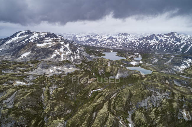Aerial view of the Yukon landscape near Haines Junction; Yukon Territory, Canada — Stock Photo