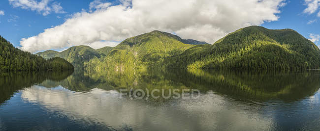 Vista panorámica de la zona de la selva tropical del Gran Oso; Hartley Bay, Columbia Británica, Canadá - foto de stock