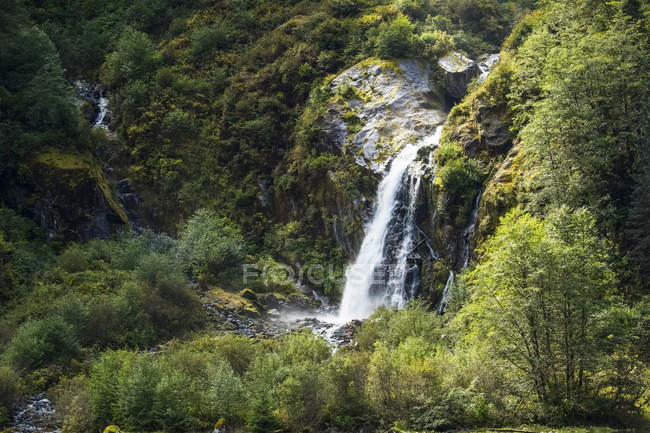 Waterfall in the Great Bear Rainforest; Hartley Bay, British Columbia, Canada — Stock Photo