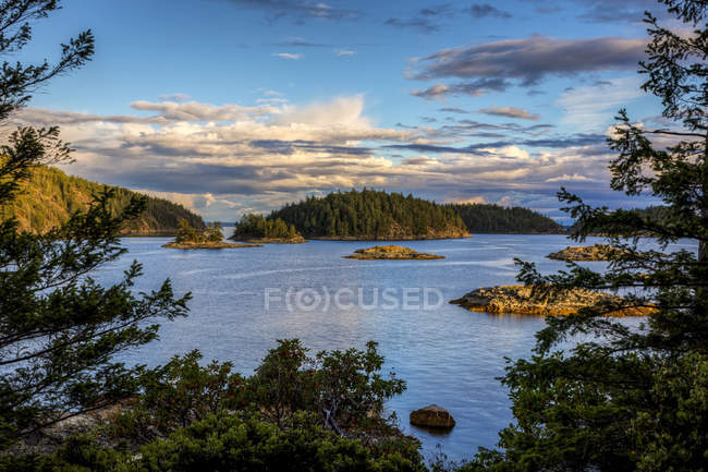 Scenic view of the Copeland Islands Marine Provincial Park consists of a small chain of islands and islets in the Thulin Passage near Lund, British Columbia, Canada — Stock Photo