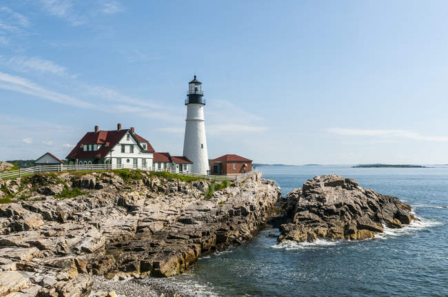 Phare de Portland Head ; Cape Elizabeth, Maine, États-Unis d'Amérique — Photo de stock
