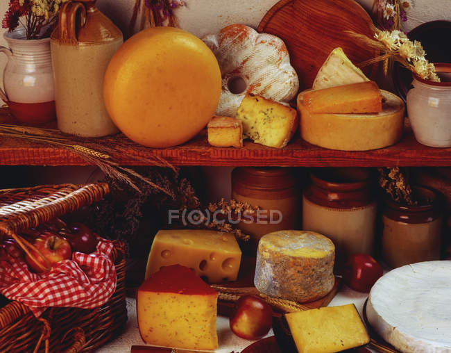 Irland, Lebensmittel, Käse Stillleben auf dem Markt — Stockfoto