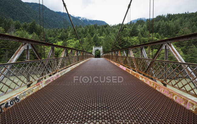 The retired Alexandra Bridge on the Fraser Canyon; British Columbia, Canada — Stock Photo