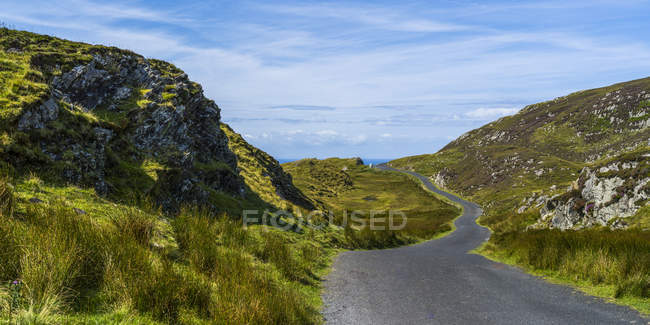 Vista panorâmica de Sliabh Liag Road, Slieve League, costa oeste da Irlanda, Carrick, Condado de Donegal, Irlanda — Fotografia de Stock