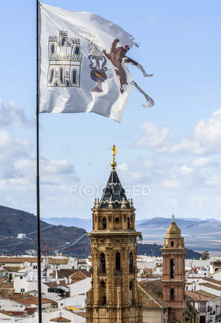 Vista panorámica de la ciudad de Antequera, Antequera, Málaga, España - foto de stock