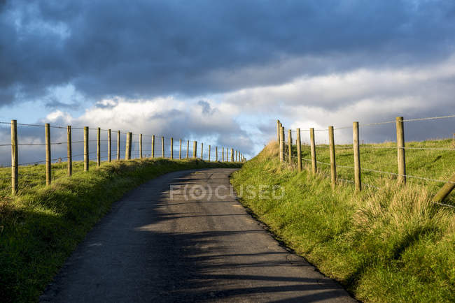 Route goudronnée, North Downs Way, sud de l'Angleterre ; Kent, Angleterre — Photo de stock