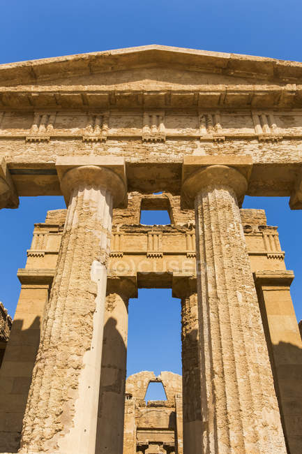 Ruínas no Templo de Concórdia, Vale dos Templos, Sicília, Itália — Fotografia de Stock