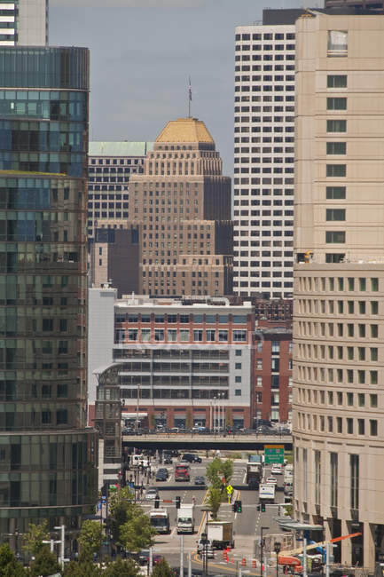Vista panoramica del paesaggio urbano Boston, Contea di Suffolk, Massachusetts, Stati Uniti — Foto stock