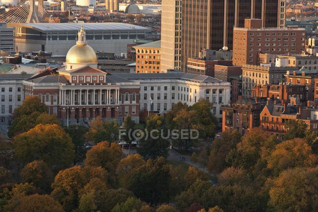 Massachusetts State House en Beacon Hill, Boston, Condado de Suffolk, Massachusetts, EE.UU. - foto de stock