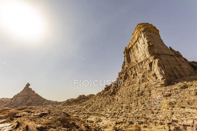 Vue panoramique de la dépression de Danakil, un canyon en sel, Dallol, région d'Afar, Éthiopie — Photo de stock